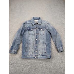 Women's Light Wash Denim Jacket - Casual Button-Front Jean Coat
